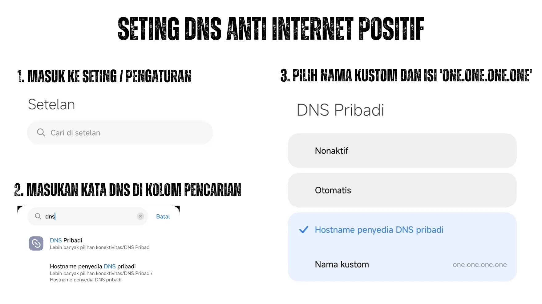 Seting DNS Android Anti Nawala